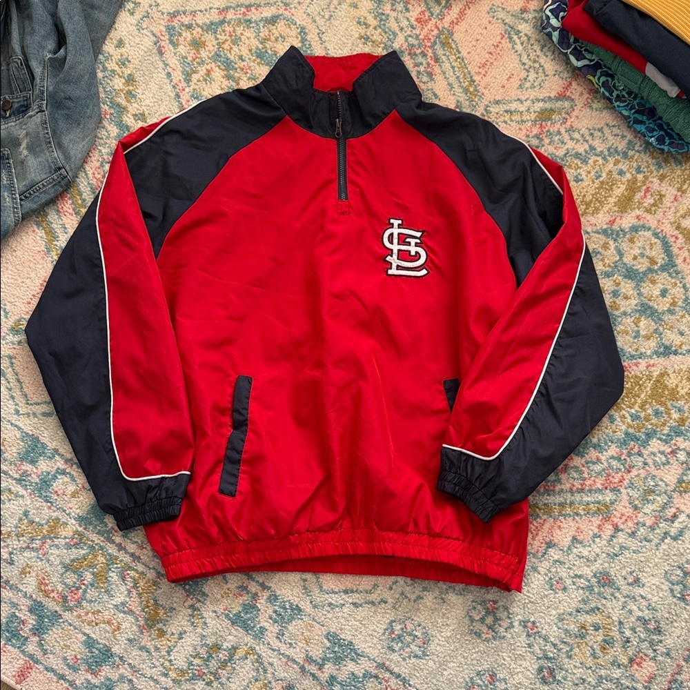 Red and Black Quarter-Zip Jacket St. Louis Cardinals